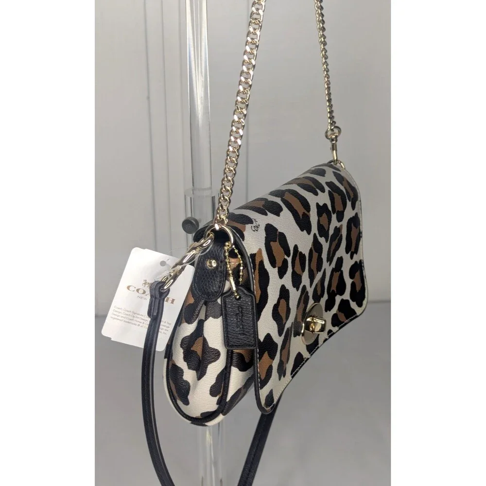 Coach Leopard (Ocelot) Print Mini Ruby Crossbody Bag with Chain NWT